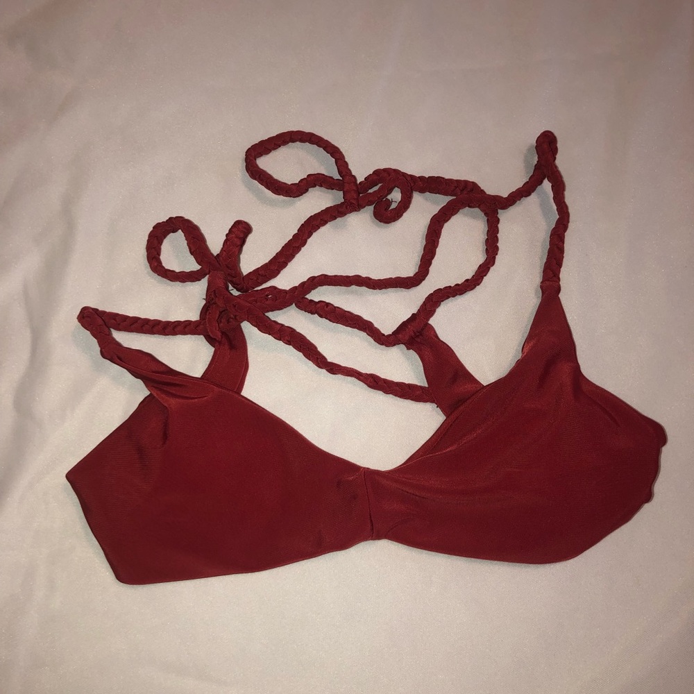 red swim top